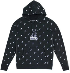 Kangol Men’s Allover Logo Black Pullover Hoodie Sweatshirt