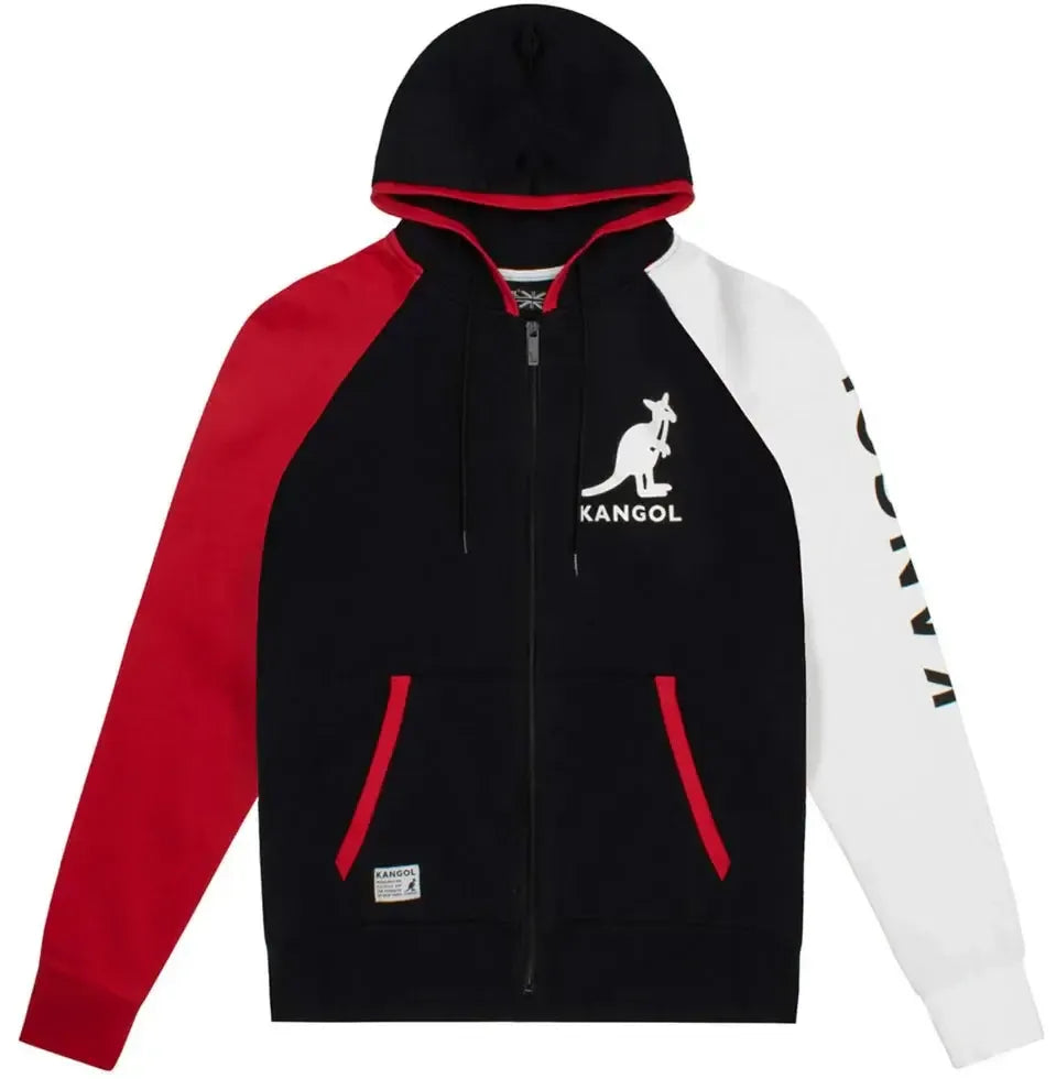 Kangol Colorblock Red White & Black Full Zip Hoodie for Men