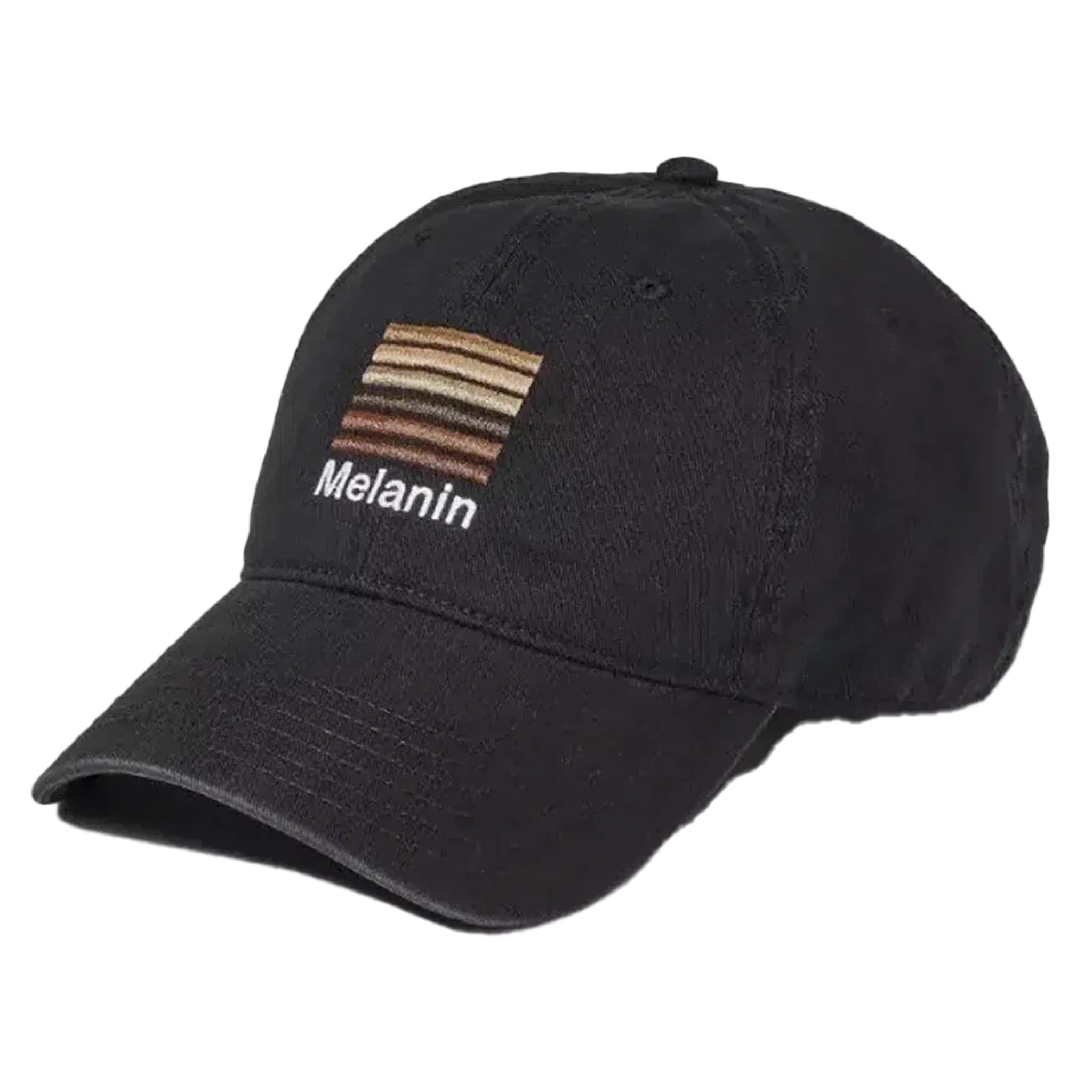 Melanin Adjustable Black Strap Back Cap Hat