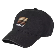 Melanin Adjustable Black Strap Back Cap Hat