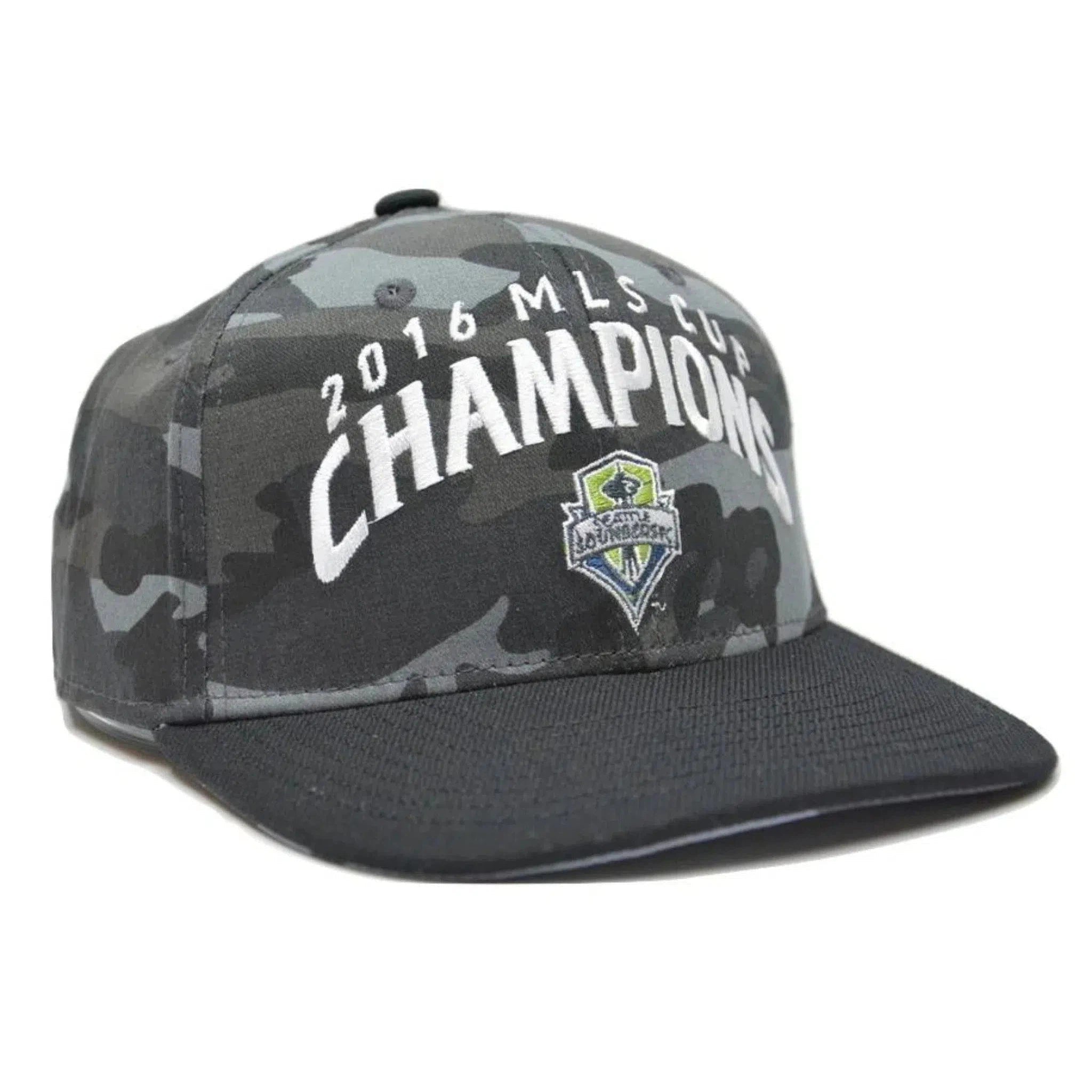 Seattle Sounders FC adidas 2016 MLS Cup Soccer Champions Camo Snapback Hat