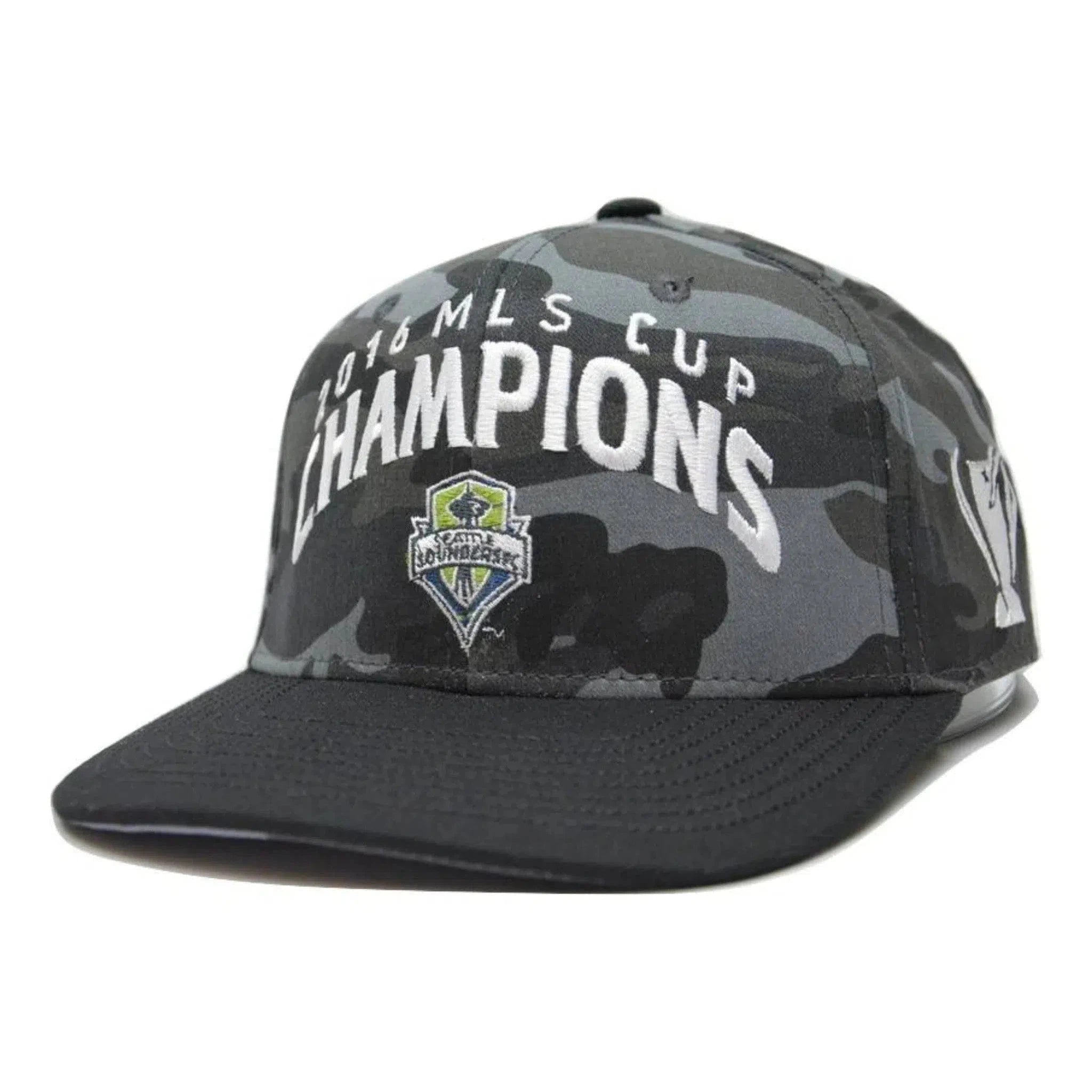 Seattle Sounders FC adidas 2016 MLS Cup Soccer Champions Camo Snapback Hat