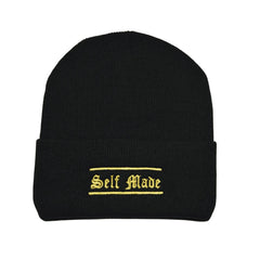 Self Made Black Cuffed Knit Winter Hat Watch Cap Beanie