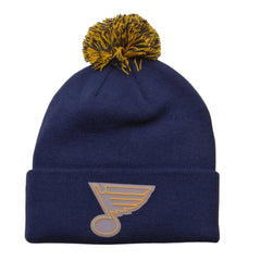 St. Louis Blues NHL Hockey Reflective Logo Pom Knit Winter Hat Beanie by Fanatics