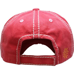 Sun Kissed Vintage Distressed Adjustable Hot Pink Women's Baseball Hat