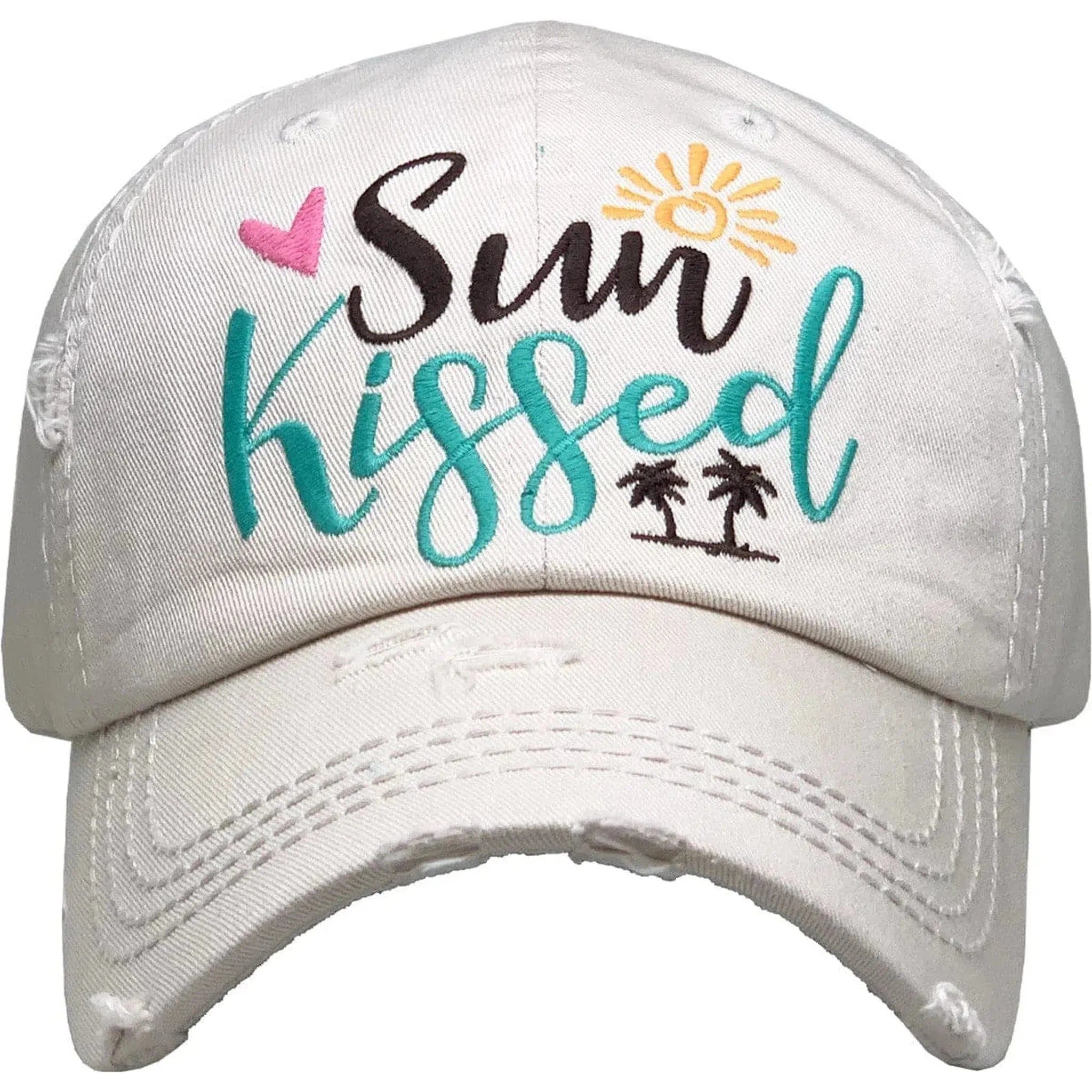 Sun Kissed Vintage Distressed Adjustable Light Beige Women's Baseball Hat