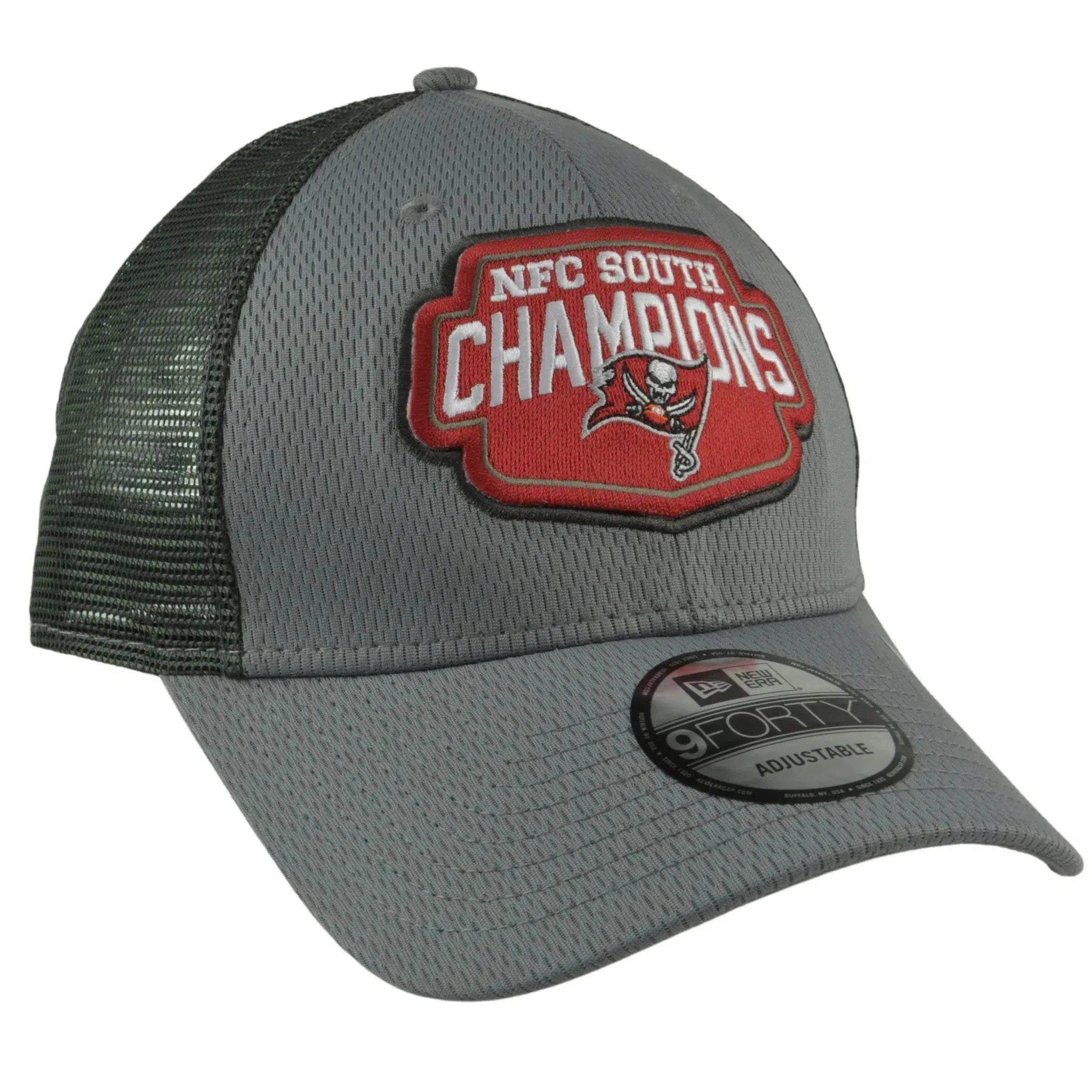 Tampa Bay Buccaneers New Era 9FORTY NFC South Conference Champions 2Tone Gray NFL Hat