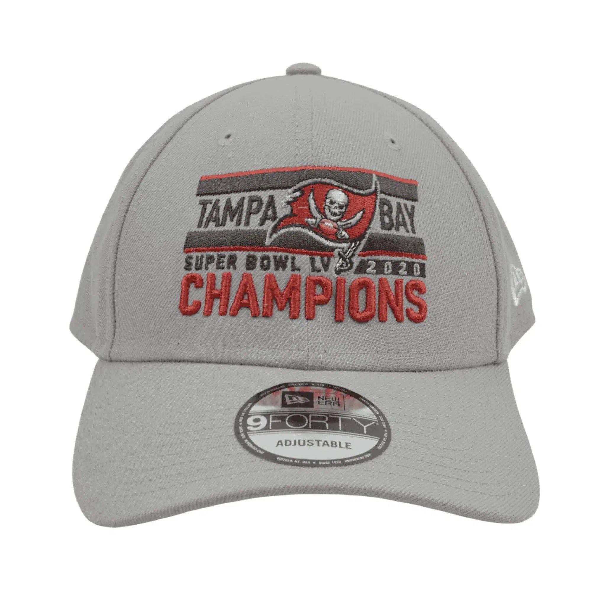 Tampa Bay Buccaneers New Era 9FORTY Super Bowl LV NFL Champions Adjustable Gray Hat