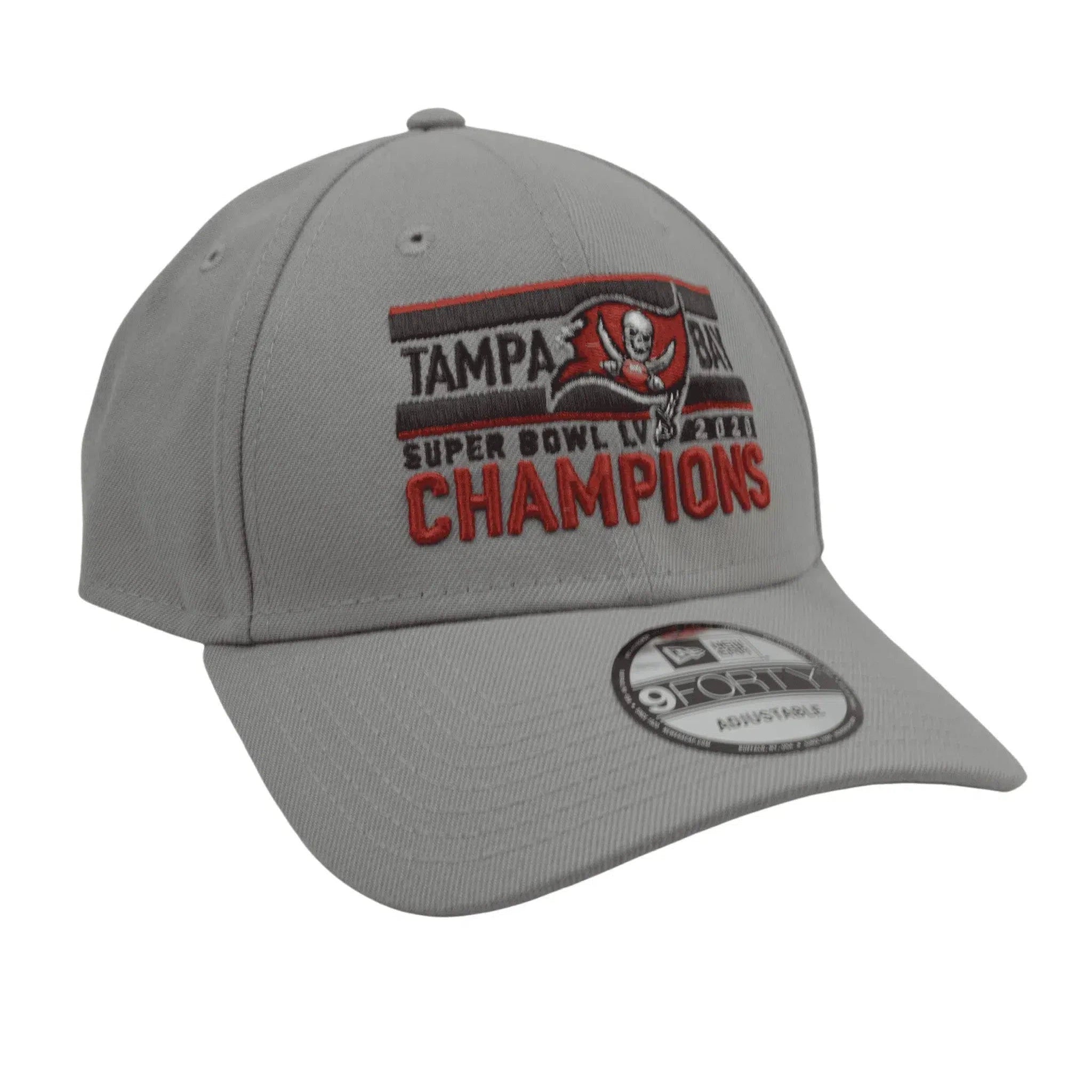 Tampa Bay Buccaneers New Era 9FORTY Super Bowl LV NFL Champions Adjustable Gray Hat