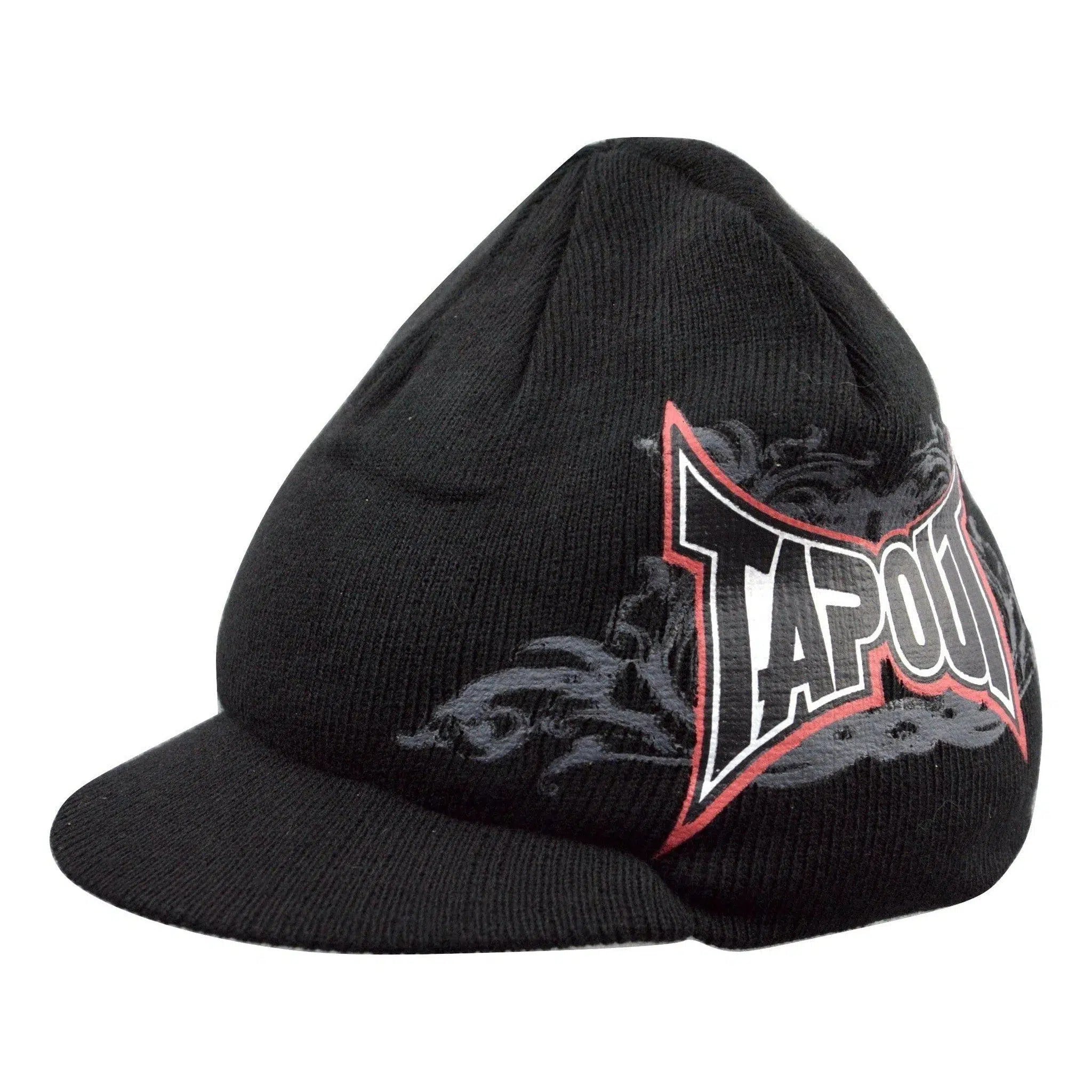 Tapout MMA Mixed Martial Art Billed Visor Knit Beanie Black Toque Winter Hat