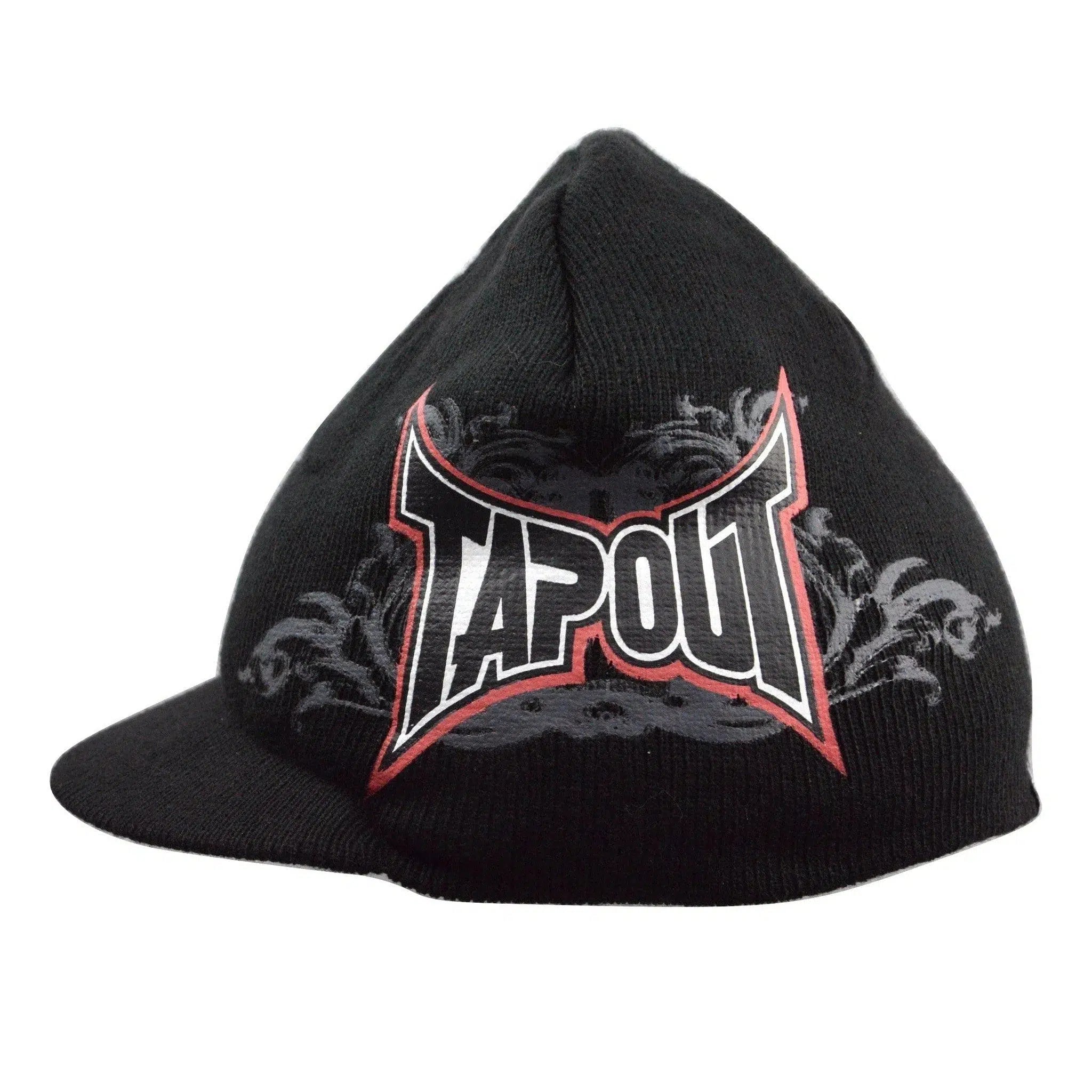 Tapout MMA Mixed Martial Art Billed Visor Knit Beanie Black Toque Winter Hat