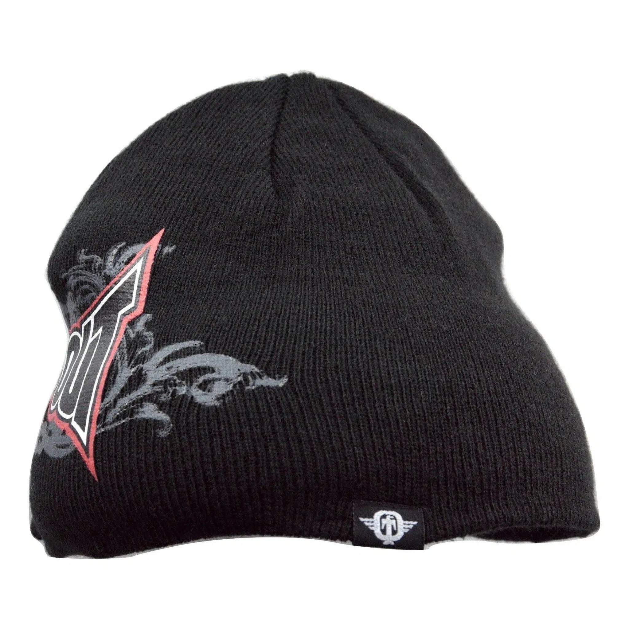 Tapout MMA Mixed Martial Art Billed Visor Knit Beanie Black Toque Winter Hat