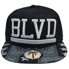 The Rag Palm Tree Adjustable Snapback Black Flat Bill Cap Hat