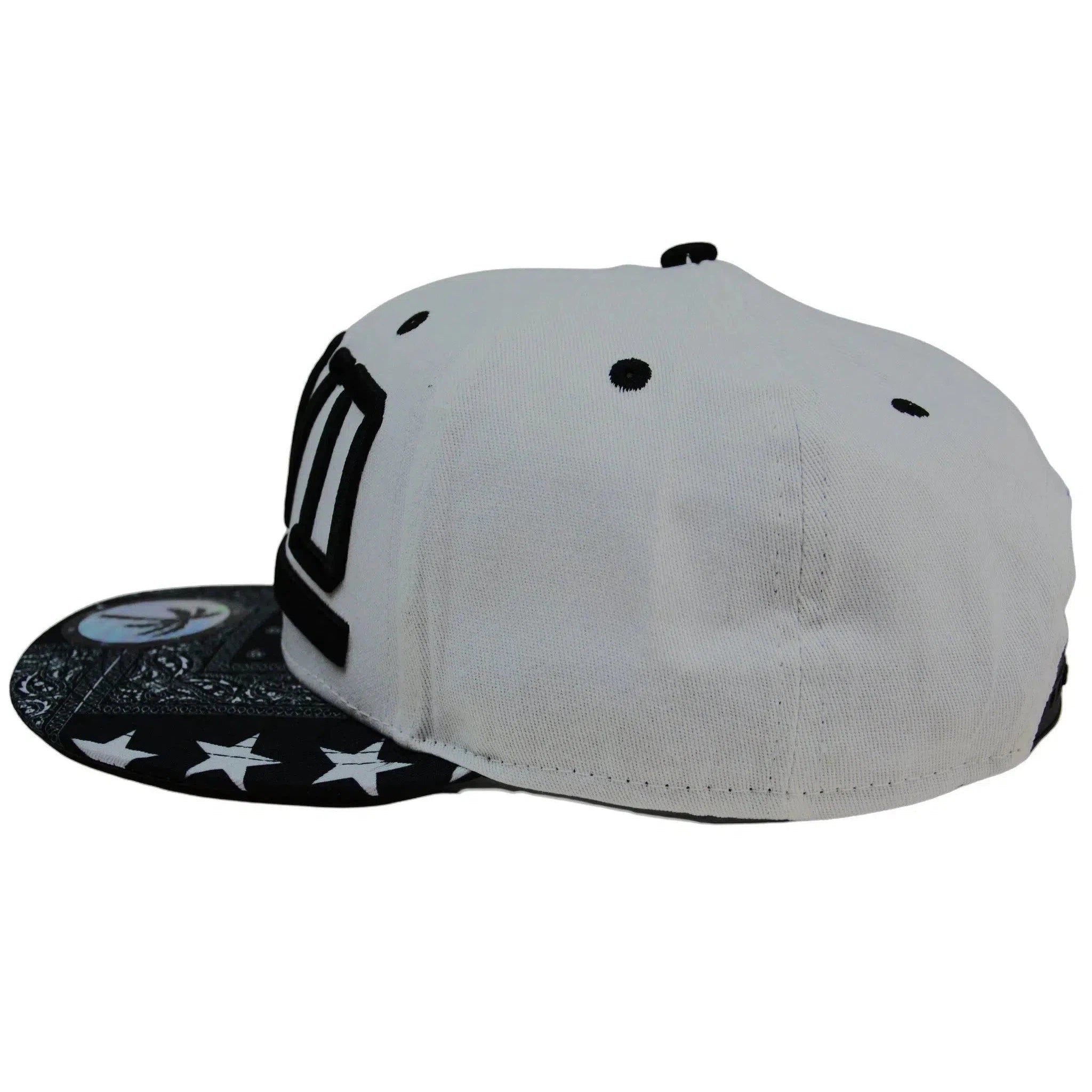 The Rag Palm Tree Adjustable Snapback White Flat Bill Cap Hat