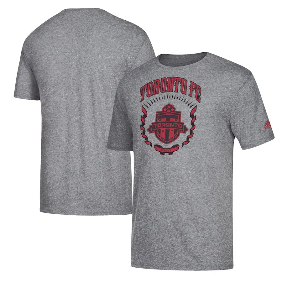 Toronto FC MLS Soccer Team Logo Tri-blend Short Sleeve Gray T-Shirt by Adidas