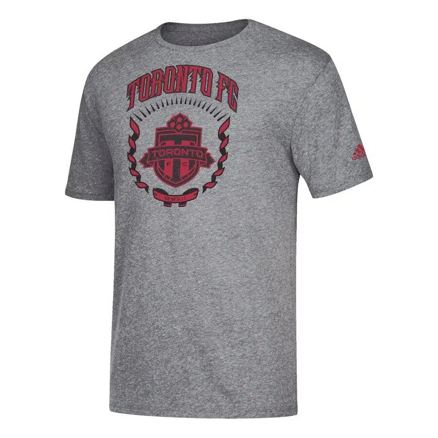 Toronto FC MLS Soccer Team Logo Tri-blend Short Sleeve Gray T-Shirt by Adidas