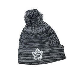 Toronto Maple Leafs NHL Gray & Black Knit Pom Pom Beanie Winter Hat