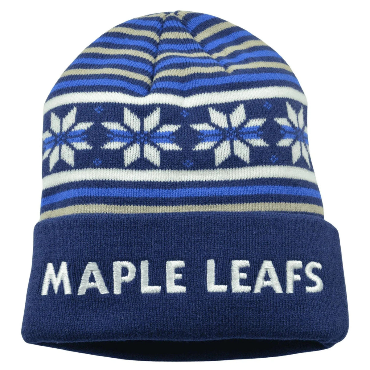 Toronto Maple Leafs NHL Hockey Knit Cuffed Beanie Snowflake Winter Hat