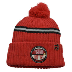 Toronto Raptors New Era NBA Draft Pin Basketball Pom Knit Beanie Hat