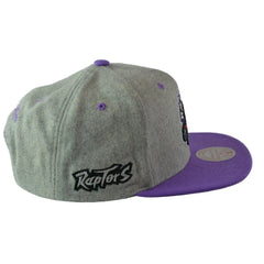 Toronto Raptors NBA HWC Melton Wool 2 Tone Gray & Purple Men's Snapback Hat by Mitchell & Ness