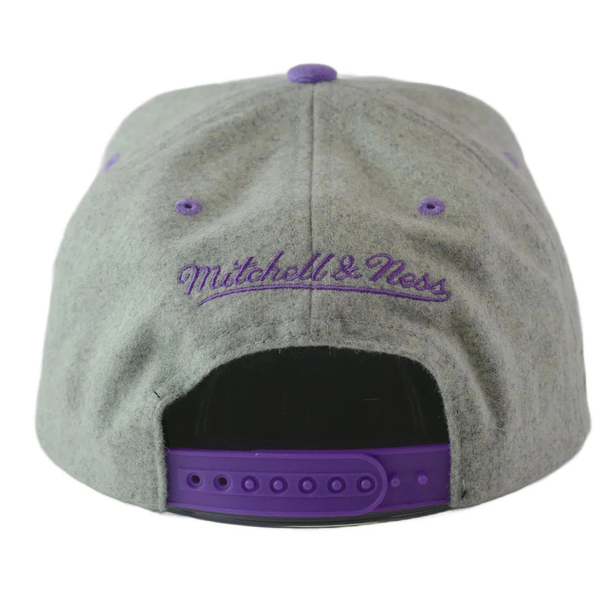 Toronto Raptors NBA HWC Melton Wool 2 Tone Gray & Purple Men's Snapback Hat by Mitchell & Ness