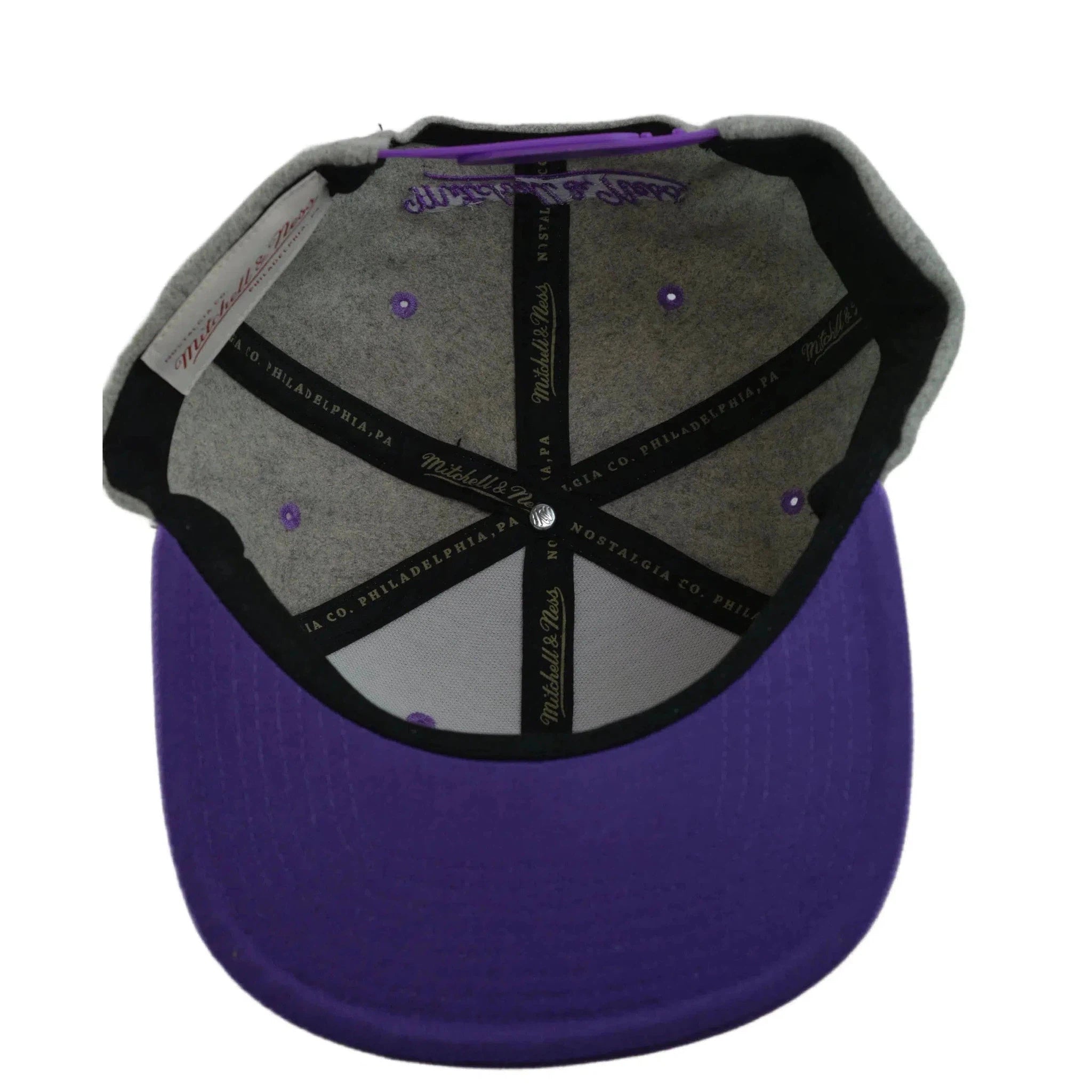 Toronto Raptors NBA HWC Melton Wool 2 Tone Gray & Purple Men's Snapback Hat by Mitchell & Ness