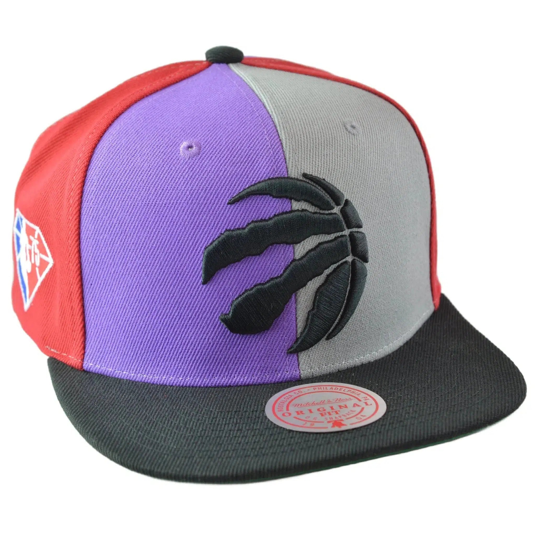 Toronto Raptors NBA Team Era Pinwheel Men's Snapback Cap, Flat Bill Hat by Mitchell & Ness