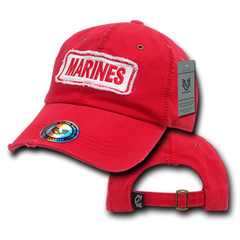 United States Marines USMC Distressed Stitch Cotton Red Military Hat by Rapid Dominance