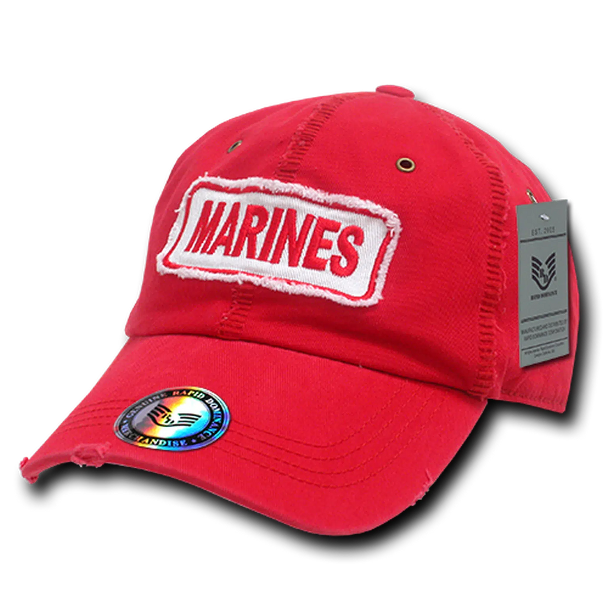 United States Marines USMC Distressed Stitch Cotton Red Military Hat by Rapid Dominance