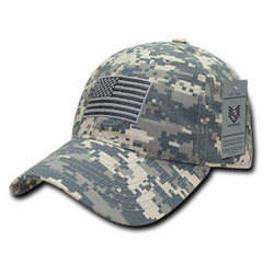 United States Tonal USA Flag Relaxed Fit ACU Digital Camo Tactical Hat, Military Cap by Rapid Dominance