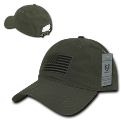 United States Tonal USA Flag Relaxed Fit Olive Drab Tactical Hat, Military Cap by Rapid Dominance