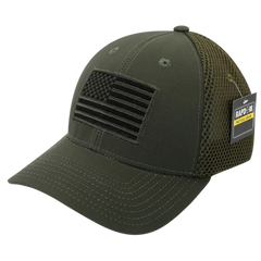 United States USA Tonal Flag Olive Drab Tactical AirMesh Ripstop Hat by Rapid Dominance