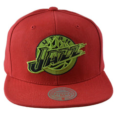 Utah Jazz NBA Reverse Grinch Men's Basketball Snapback Cap Flat bill Hat by Mitchell & Ness