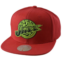 Utah Jazz NBA Reverse Grinch Men's Basketball Snapback Cap Flat bill Hat by Mitchell & Ness