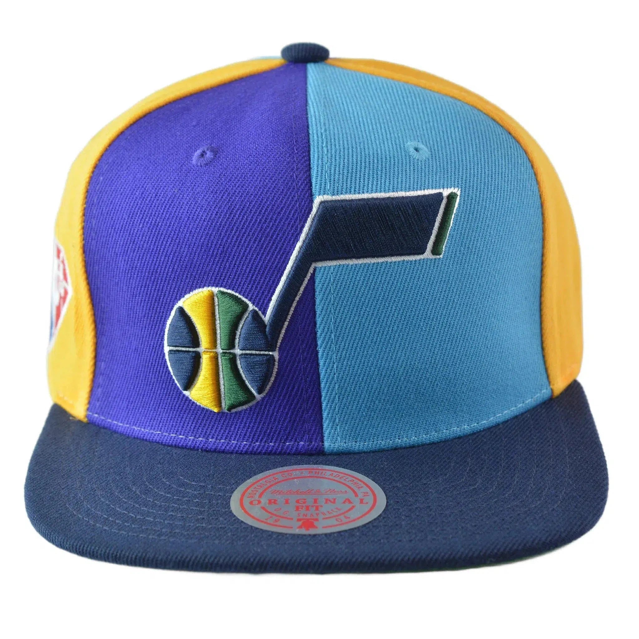 Utah Jazz NBA Team Era Pinwheel Men's Snapback Cap, Flat Bill Hat by Mitchell & Ness