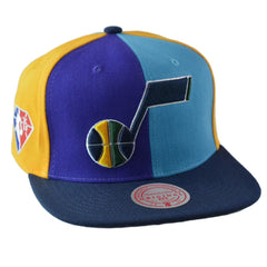 Utah Jazz NBA Team Era Pinwheel Men's Snapback Cap, Flat Bill Hat by Mitchell & Ness