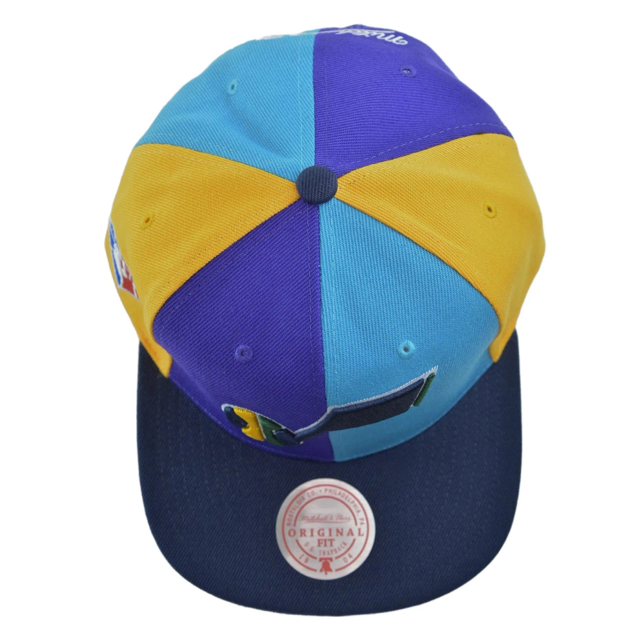 Utah Jazz NBA Team Era Pinwheel Men's Snapback Cap, Flat Bill Hat by Mitchell & Ness