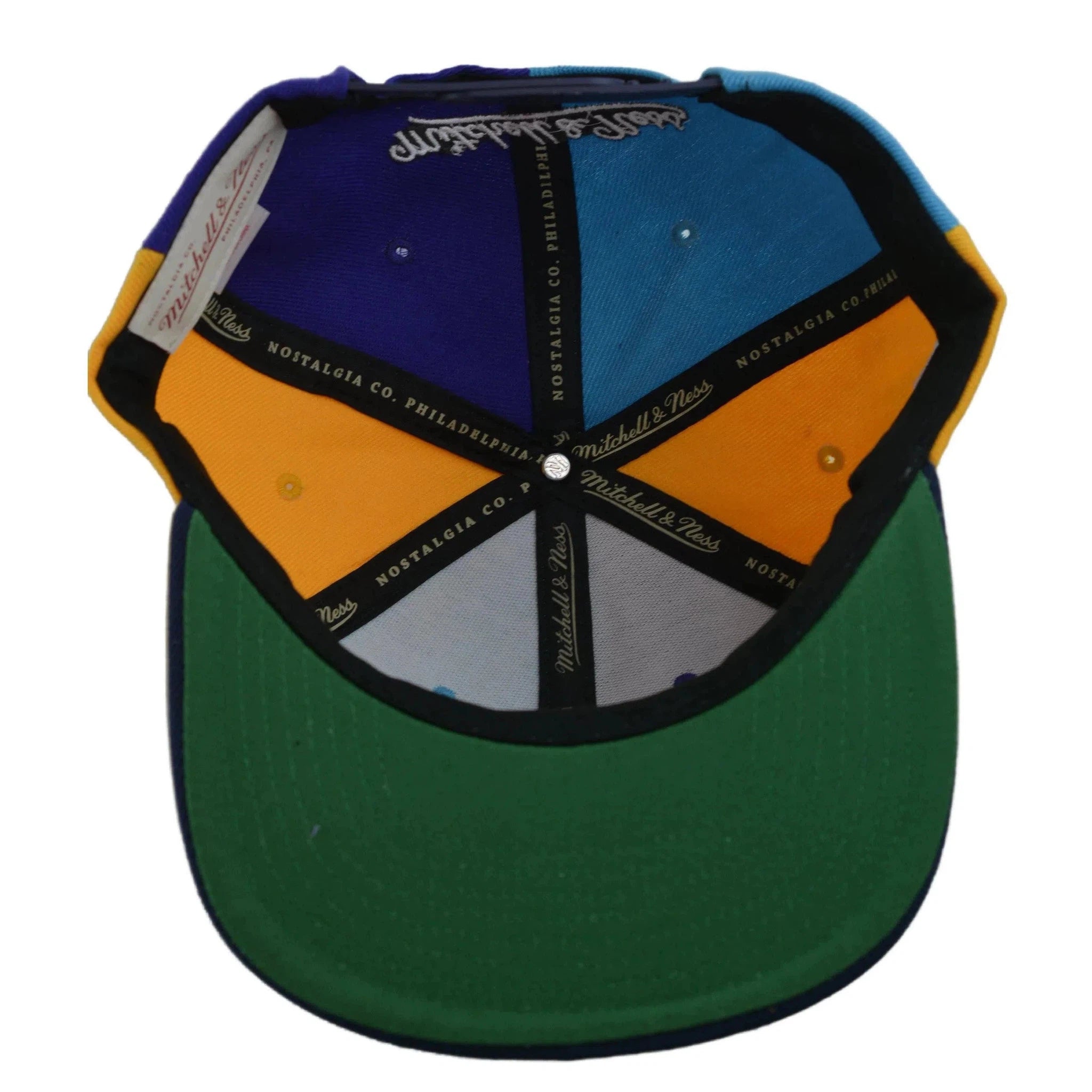 Utah Jazz NBA Team Era Pinwheel Men's Snapback Cap, Flat Bill Hat by Mitchell & Ness