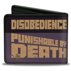 Dungeons & Dragons Drider Disobedience Punishable by Death Officially Licensed Vegan Leather Bi-Fold Wallet Position 2