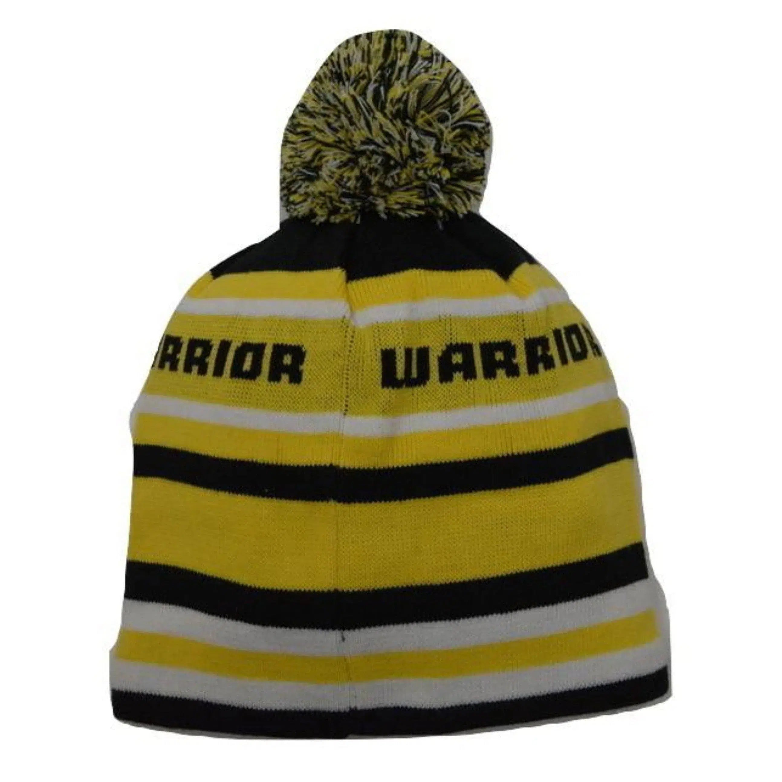 Warrior Hockey Lax Rec Department Yellow & Black Pom Knit Beanie Winter Hat