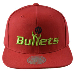 Washington Bullets NBA Reverse Grinch Men's Basketball Snapback Cap Flat bill Hat by Mitchell & Ness