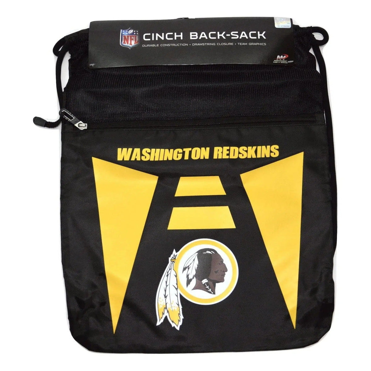 Washington Commanders Black & Yellow NFL Nylon Cinch Back Sack Drawstring Backpack Gym Bag