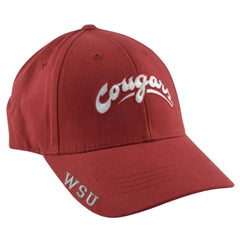 Washington State Cougars NCAA Russell Athletic Red Team Logo Adjustable Hat