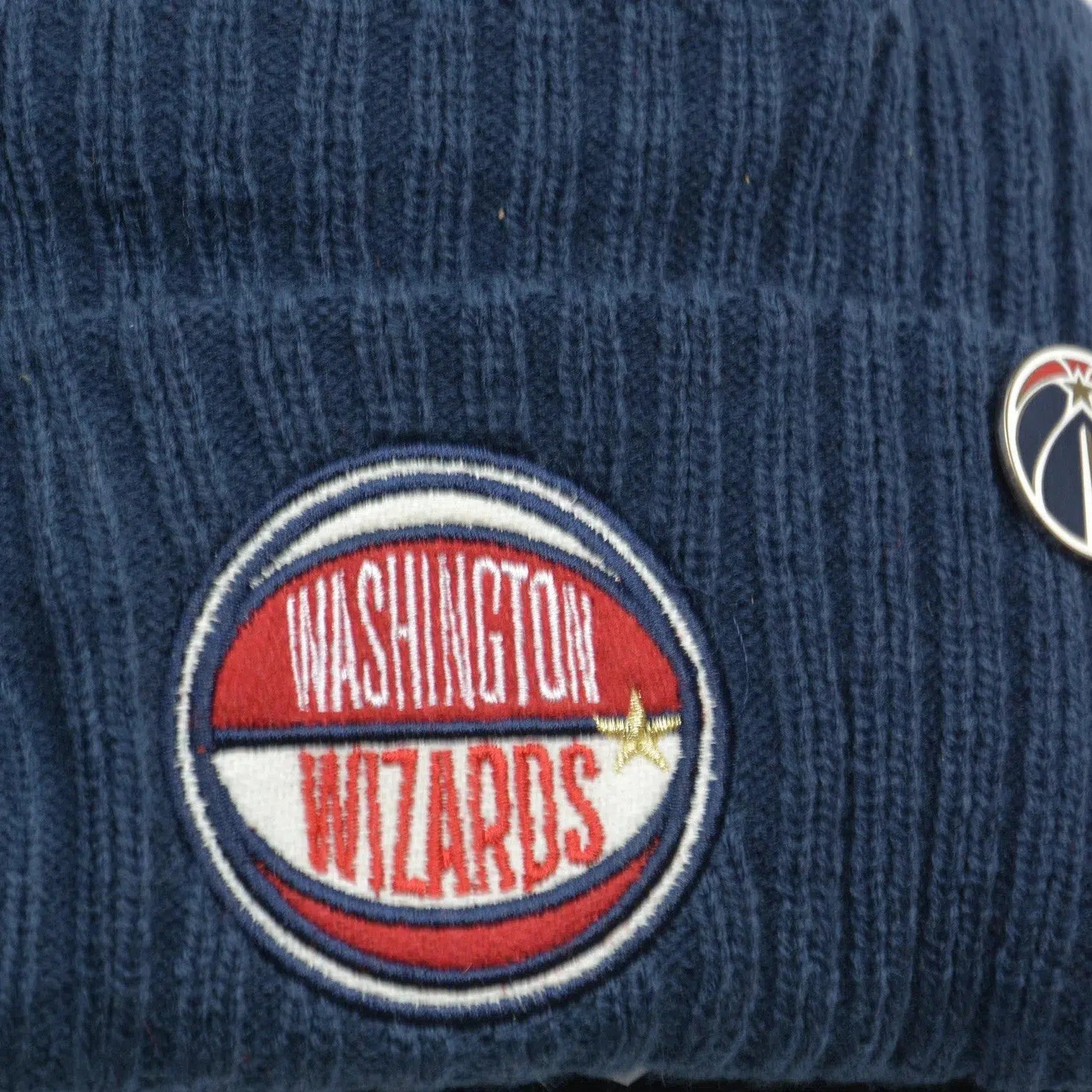 Washington Wizards NBA Draft Pin Basketball Pom Pom Knit Beanie