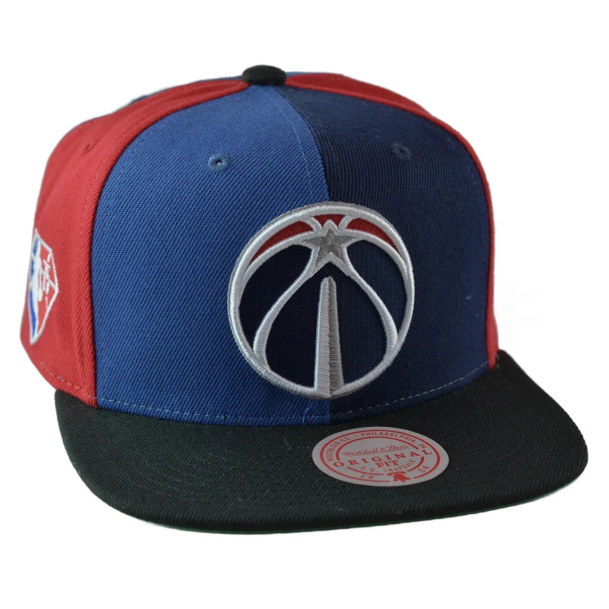 Washington Wizards NBA Team Era Pinwheel Men's Snapback Cap, Flat Bill Hat by Mitchell & Ness