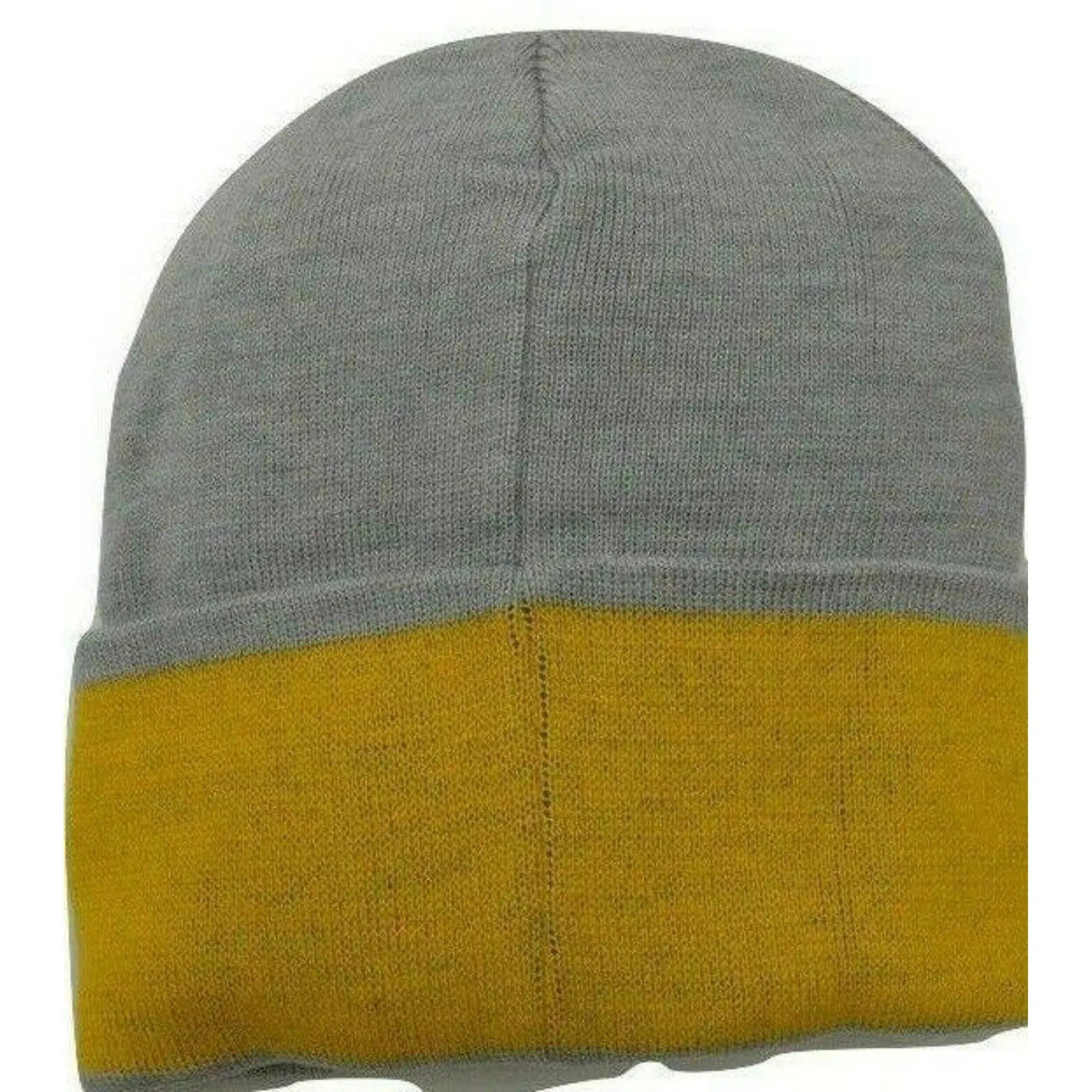 WeSC Brand Puncho Superlative Gray & Yellow Knit Beanie Winter Hat