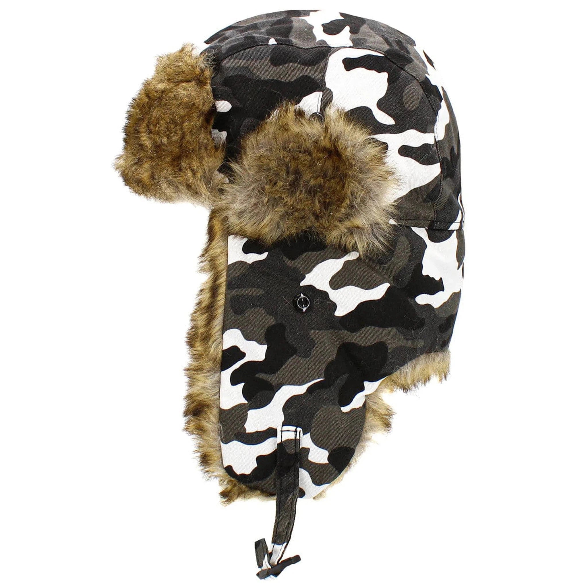 Winter Camouflage Fur Lined Trapper Winter Hat by KB Ethos - Stay Warm in Style"