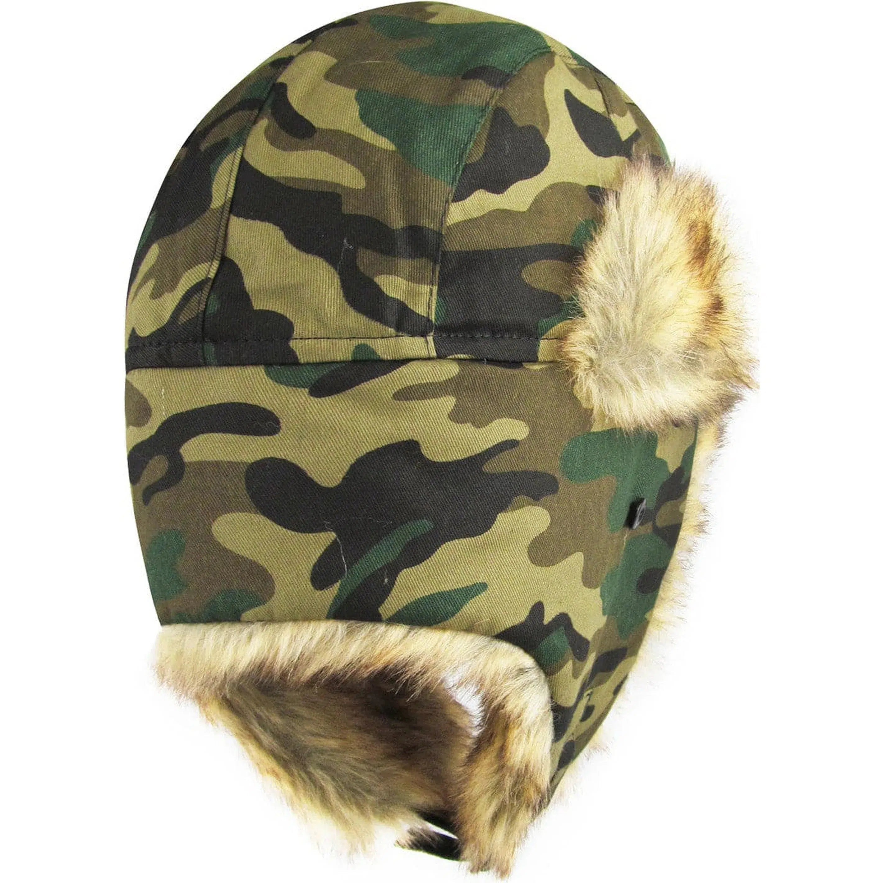 Woodland Camouflage Fur Lined Trapper Winter Hat by KB Ethos - Stay Warm in Style"