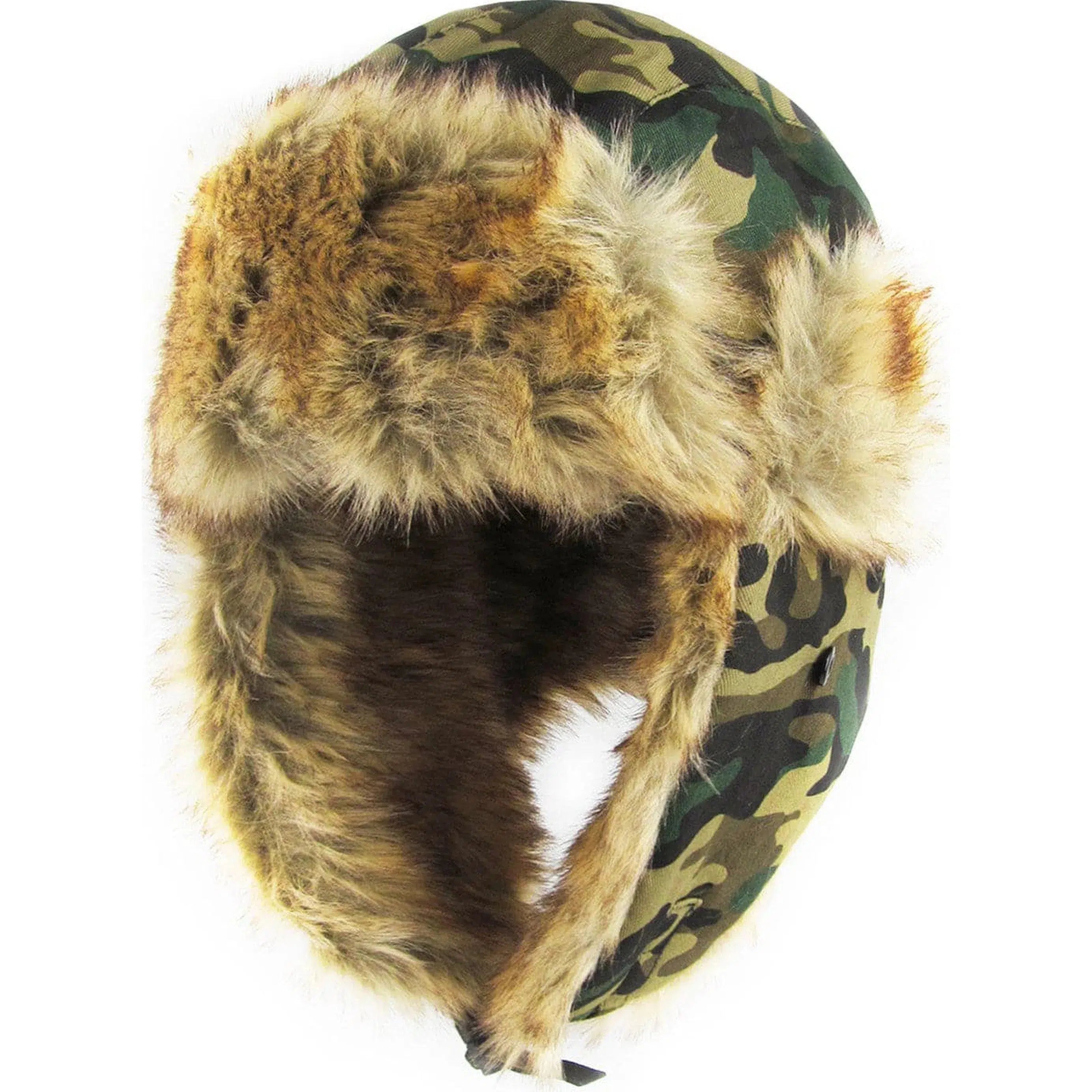 Woodland Camouflage Fur Lined Trapper Winter Hat by KB Ethos - Stay Warm in Style"