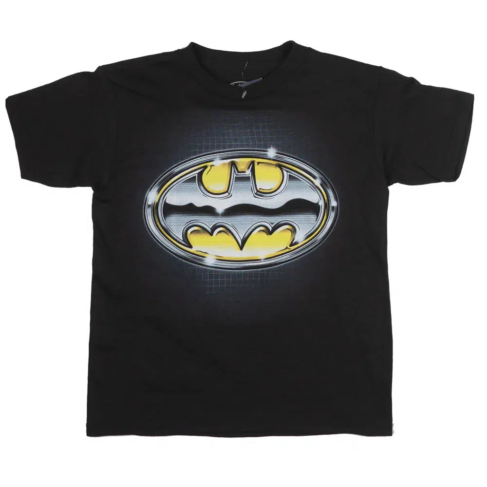 DC Comics Boys Metallic Batman Logo Youth Cotton T-Shirt by Bioworld